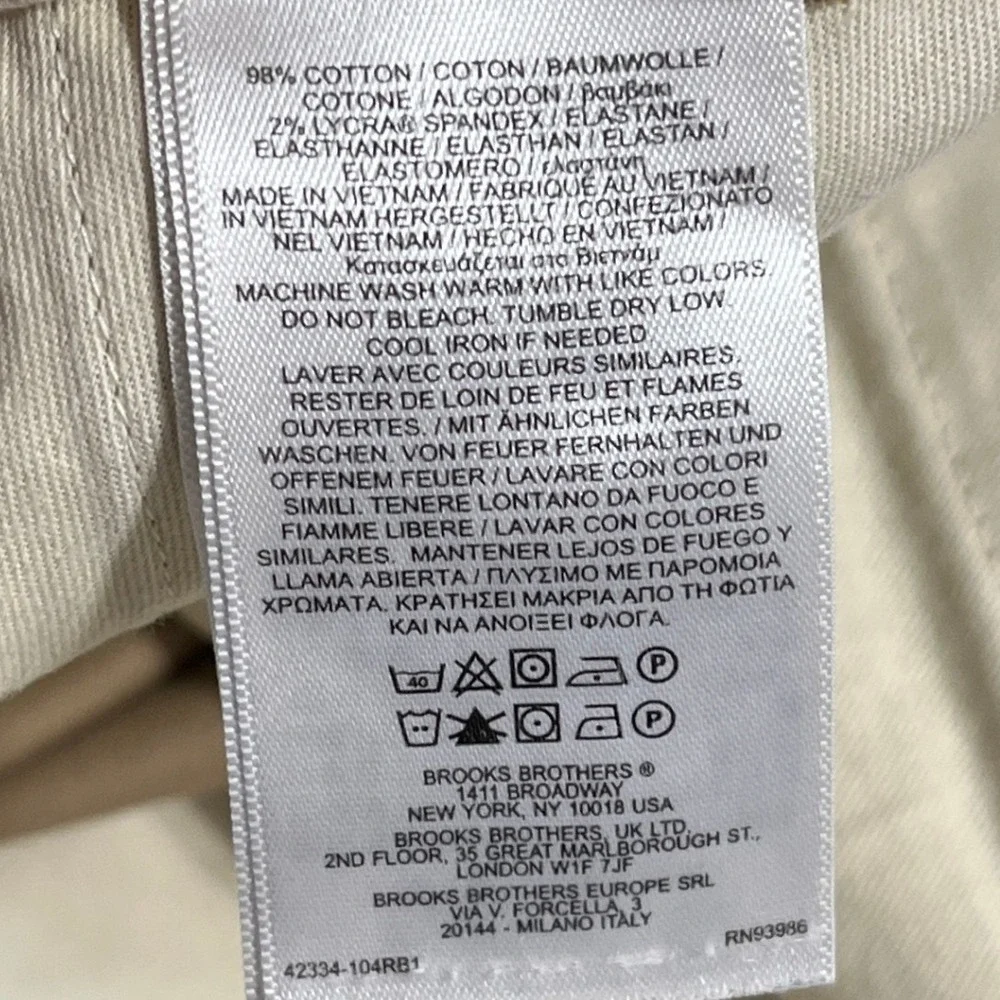 Brooks Brothers Advantage Chino Pants Mens 38x30 Stretch Clark Fit Khaki Office